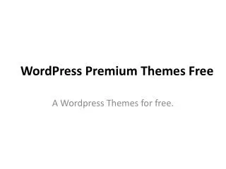 WordPress Premium Themes Free