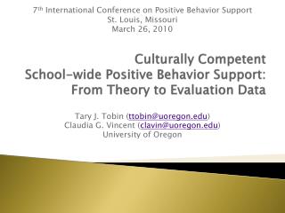 Culturally Competent School-wide Positive Behavior Support: From Theory to Evaluation Data
