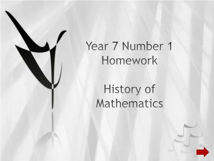 year 7 number 1 homework history of mathematics