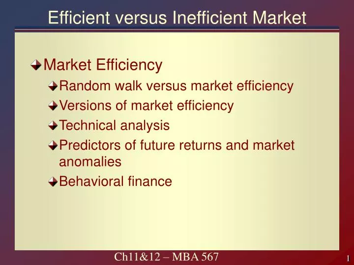 efficient versus inefficient market