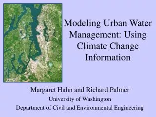 Modeling Urban Water Management: Using Climate Change Information
