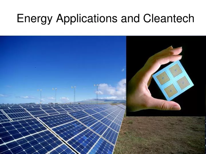 energy applications and cleantech