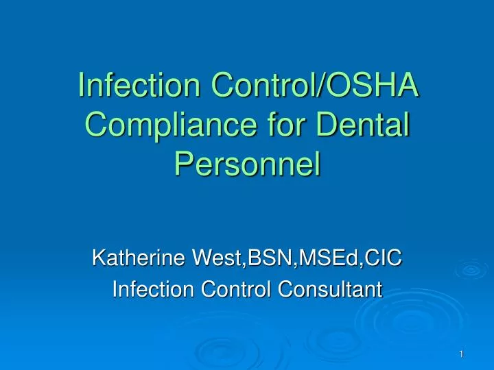 infection control osha compliance for dental personnel