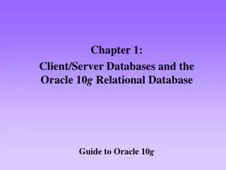 Guide to Oracle 10 g