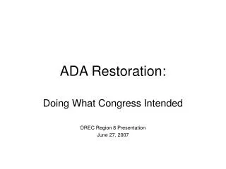 ADA Restoration: