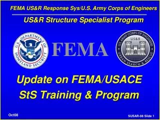 Update on FEMA/USACE StS Training &amp; Program