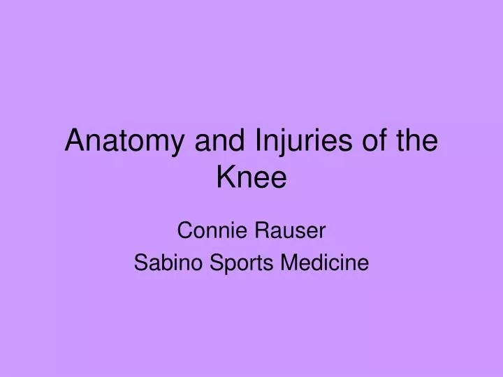 anatomy and injuries of the knee
