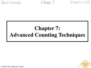 Chapter 7: Advanced Counting Techniques