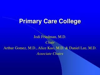 Primary Care College