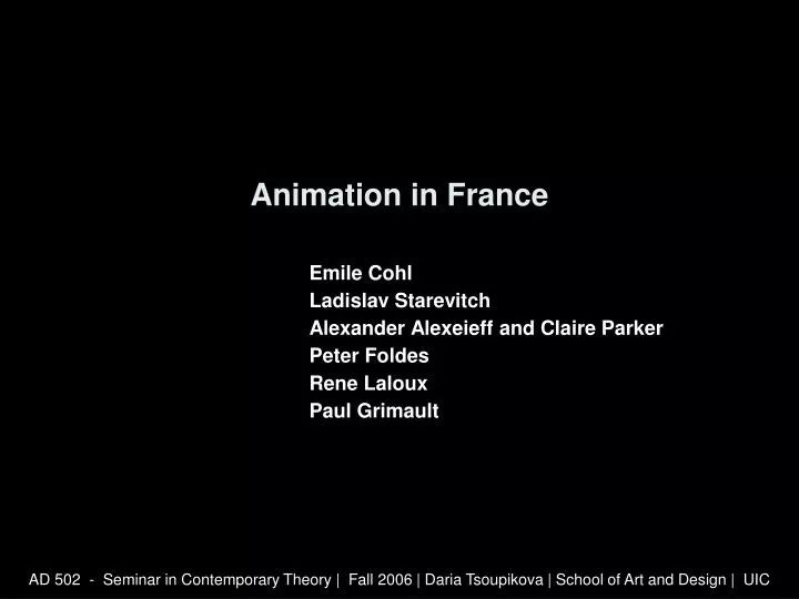animation in france