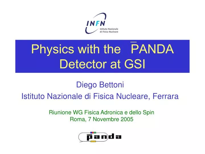 physics with the panda detector at gsi