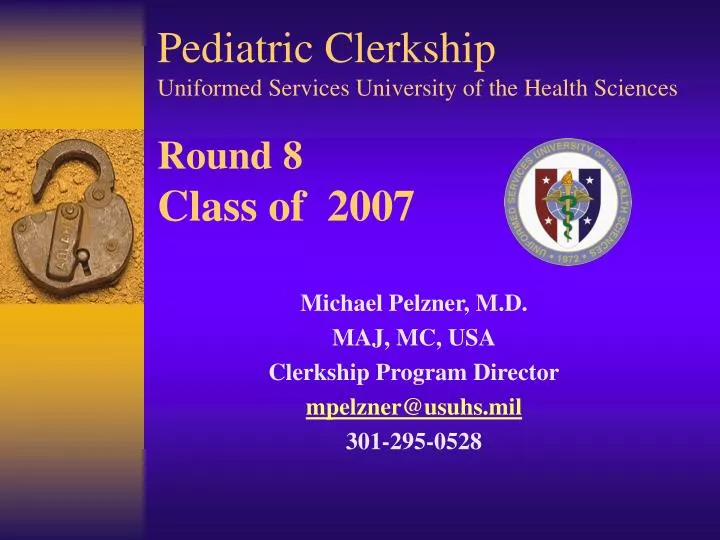 pediatric clerkship uniformed services university of the health sciences round 8 class of 2007