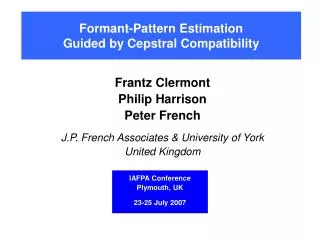 Formant-Pattern Estimation Guided by Cepstral Compatibility