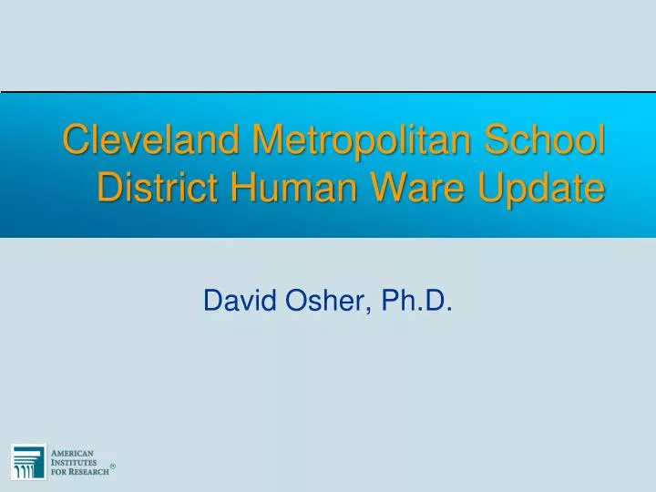 cleveland metropolitan school district human ware update
