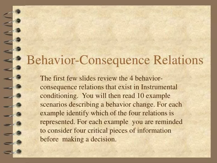 behavior consequence relations