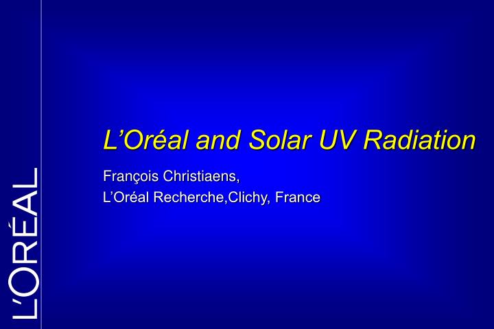 fran ois christiaens l or al recherche clichy france