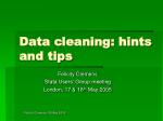Data cleaning: hints and tips - slide 1
