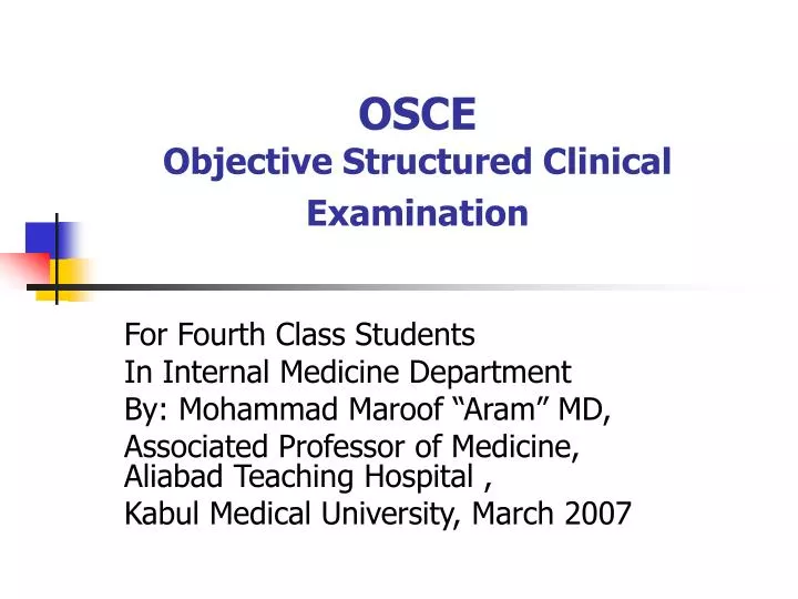 osce objective structured clinical examination
