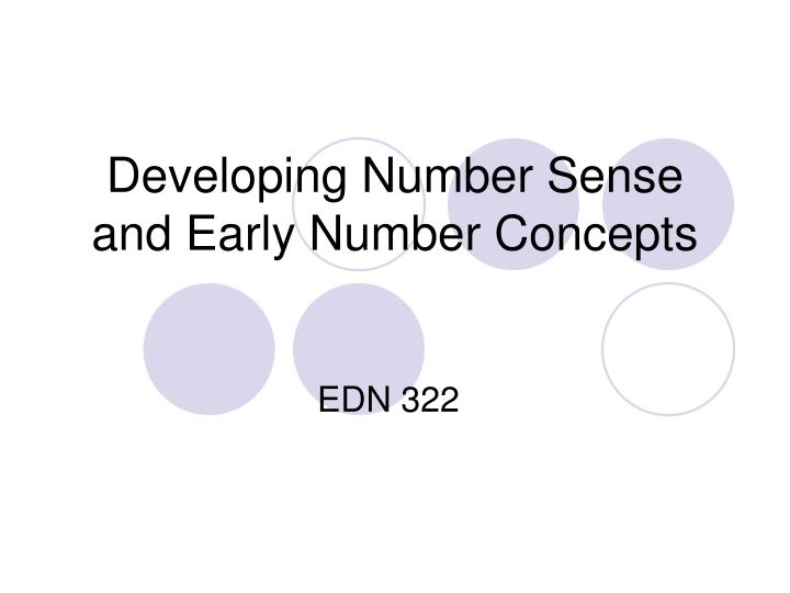 developing number sense and early number concepts