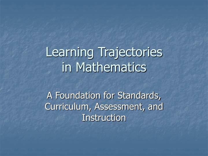 learning trajectories in mathematics