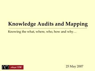 Knowledge Audits and Mapping
