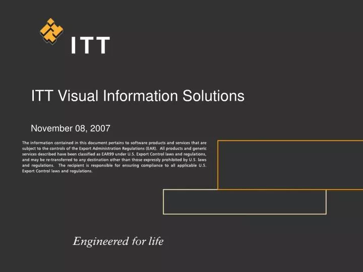 itt visual information solutions november 08 2007