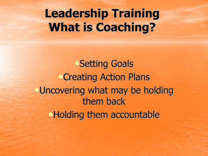 leadership training what is coaching