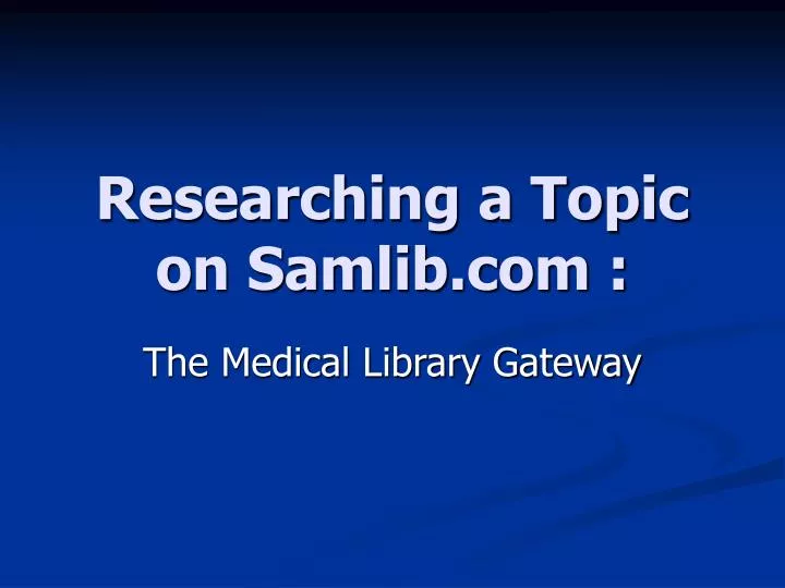 researching a topic on samlib com