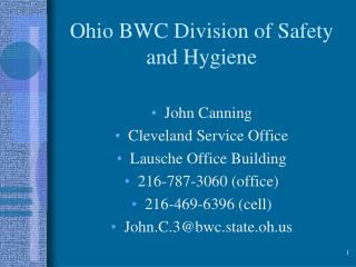 Ohio BWC Division of Safety and Hygiene