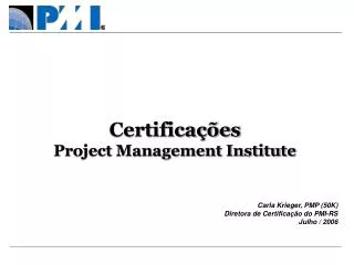 Certificações Project Management Institute
