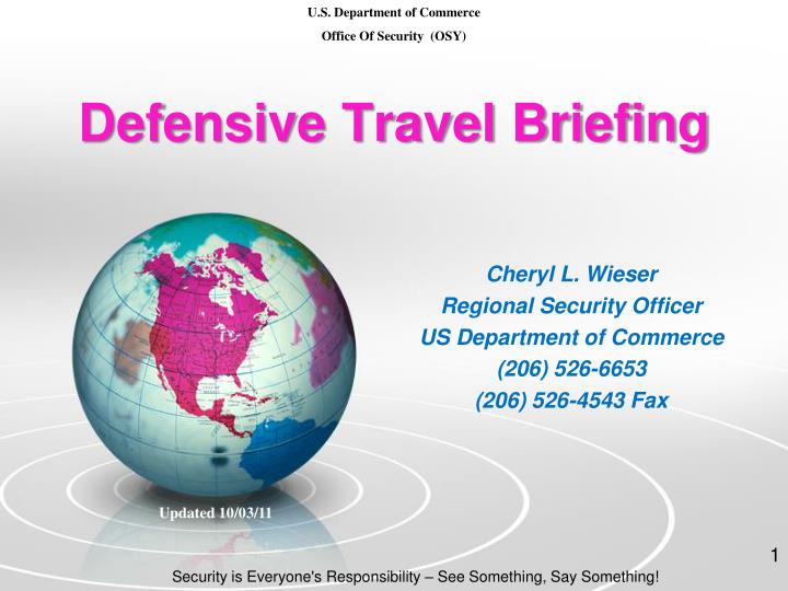 defensive travel briefing