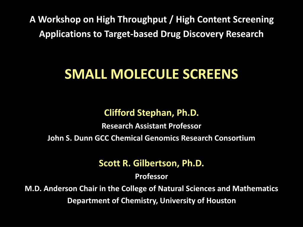 PPT - SMALL MOLECULE SCREENS PowerPoint Presentation, free download ...