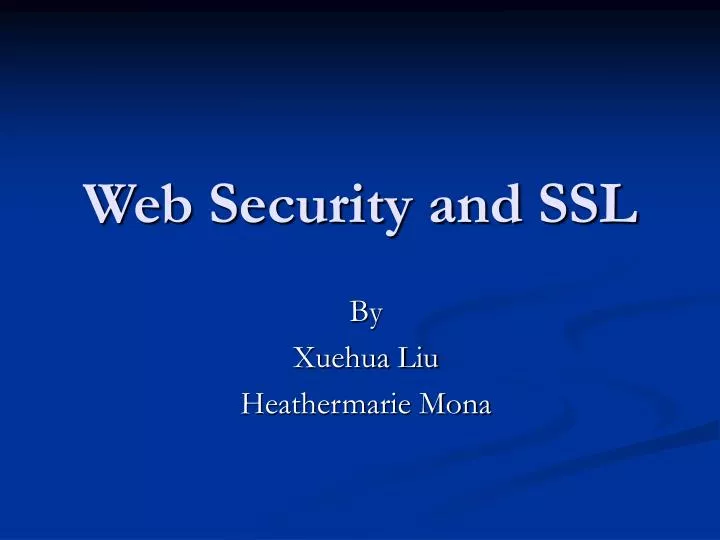 web security and ssl