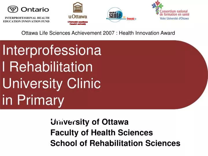 university of ottawa faculty of health sciences school of rehabilitation sciences