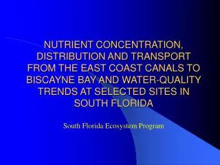 South Florida Ecosystem Program