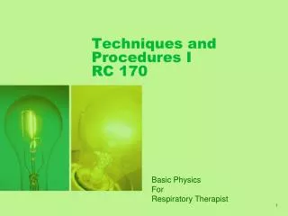 Techniques and Procedures I RC 170