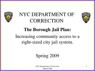 NYC DEPARTMENT OF CORRECTION