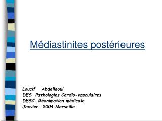 Médiastinites postérieures