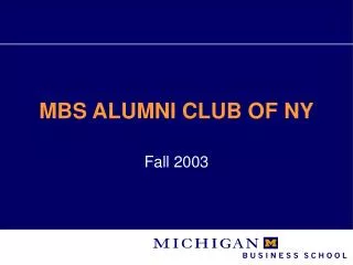 MBS ALUMNI CLUB OF NY
