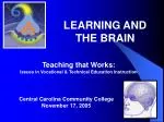 LEARNING AND THE BRAIN - slide 1