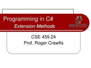 Programming in C# Extension Methods