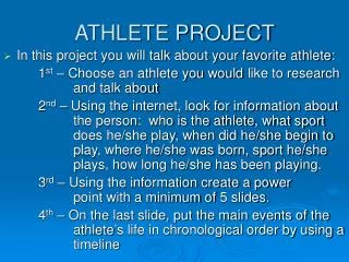 ATHLETE PROJECT