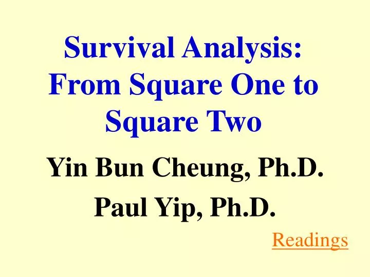 survival analysis from square one to square two