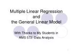Multiple Linear Regression and the General Linear Model - slide 1