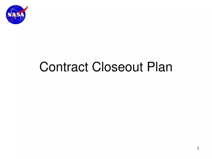 contract closeout plan