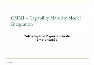 CMMI – Capability Maturity Model Integration