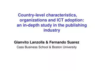 Country-level characteristics, organizations and ICT adoption: an in-depth study in the publishing industry