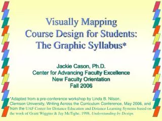 Visually Mapping Course Design for Students: The Graphic Syllabus *