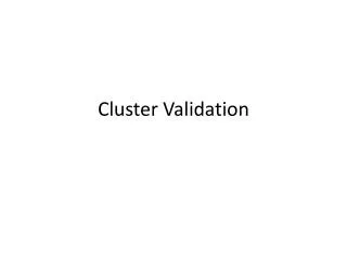 Cluster Validation