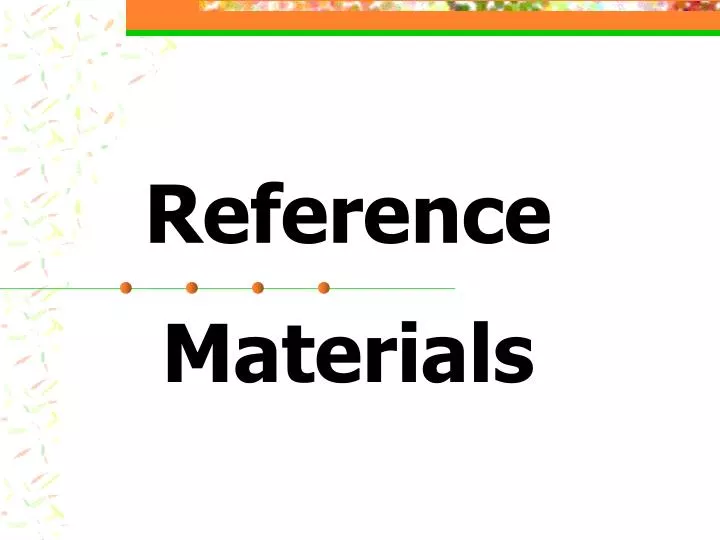 reference materials